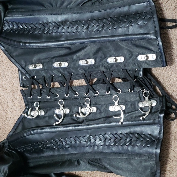 Gothicxo Black Corset Goth Emo Punk Metal Clasps Size XL Steampunk Gothic xo - Picture 4 of 11